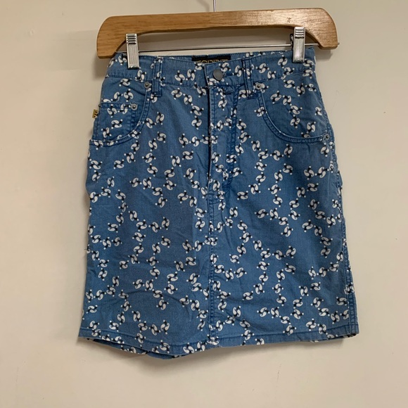 Esprit Printed Jean Skirt Vintage - Picture 1 of 14